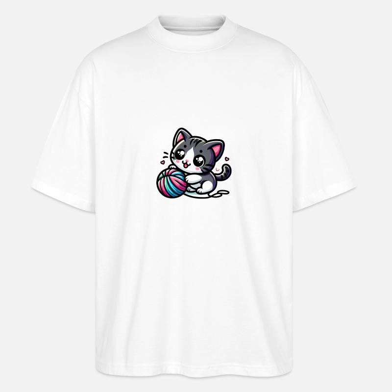 Chat mignon - T-shirt bio Blaster 2.0 coupe oversize Stanley/Stella Unisexe - blanc