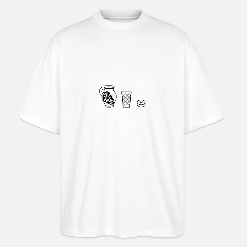 Bembel Geripptes Handkäs - Stanley/Stella Oversized Unisex Bio T-Shirt Blaster 2.0 - Weiß