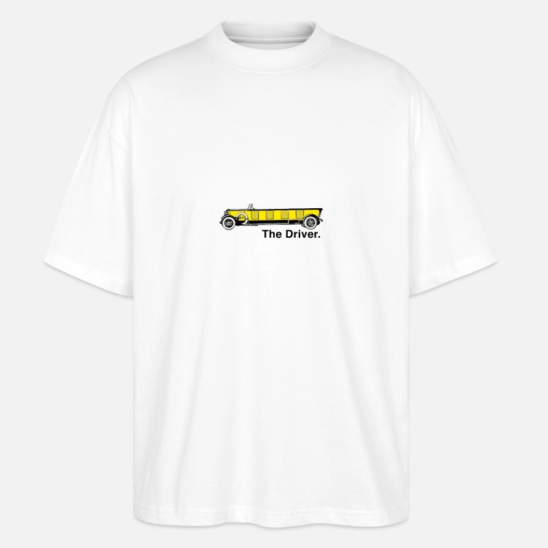 Yellow Oldtimer - The Driver. - Stanley/Stella Oversized Unisex Bio T-Shirt Blaster 2.0 - Weiß