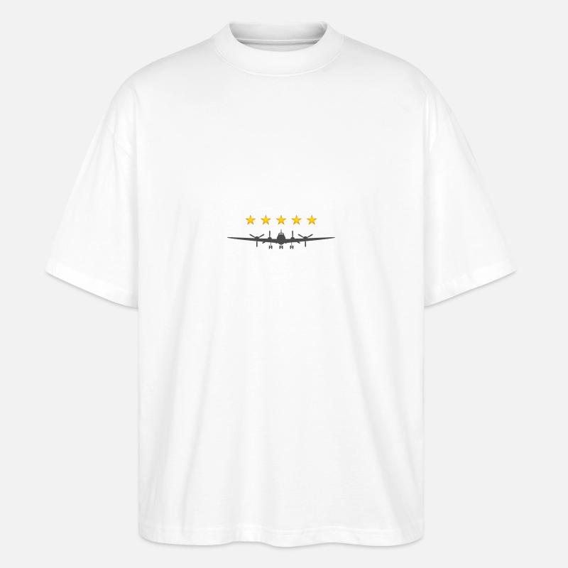 Propellerflugzeug - Stanley/Stella Oversized Unisex Bio T-Shirt Blaster 2.0 - Weiß
