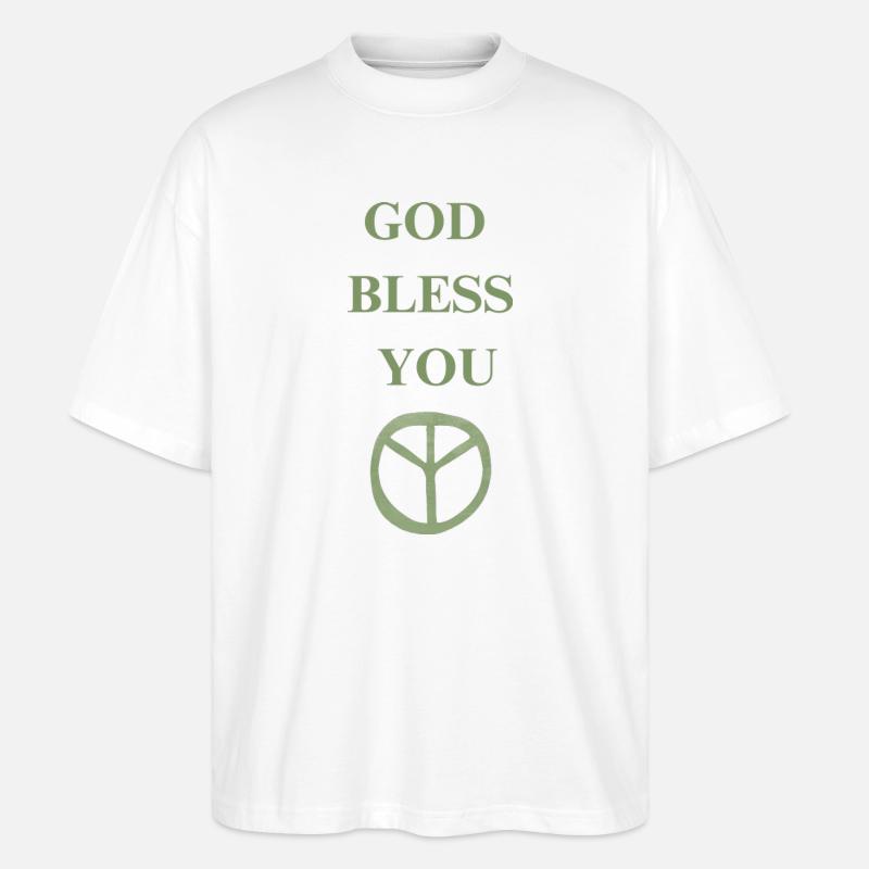 GOD BLESS YOU - Stanley/Stella Oversized Unisex Bio T-Shirt Blaster 2.0 - Weiß