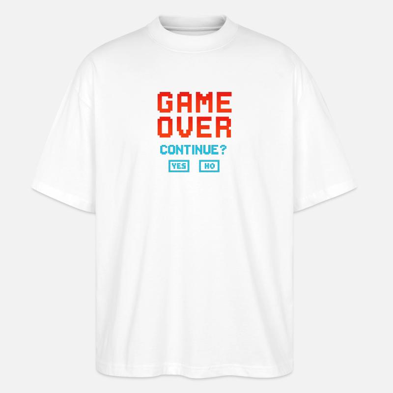 Game Over, Continue? - Stanley/Stella Oversized Unisex Bio T-Shirt Blaster 2.0 - Weiß