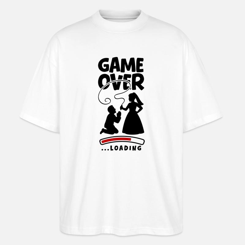 Game Over Hochzeit Ehepaar - Stanley/Stella Oversized Unisex Bio T-Shirt Blaster 2.0 - Weiß