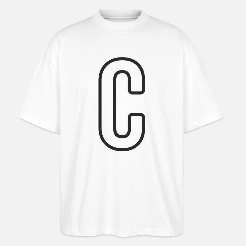 Buchstabe C Typodesign - Stanley/Stella Oversized Unisex Bio T-Shirt Blaster 2.0 - Weiß