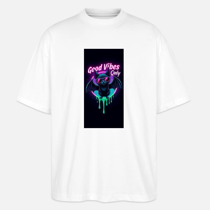 Neon Bat - Stanley/Stella Oversized Unisex Bio T-Shirt Blaster 2.0 - Weiß