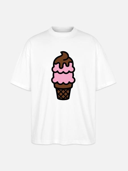 Eiswaffel Eiscreme Icon - Stanley/Stella Oversized Unisex Organic T-shirt Blaster 2.0 - white