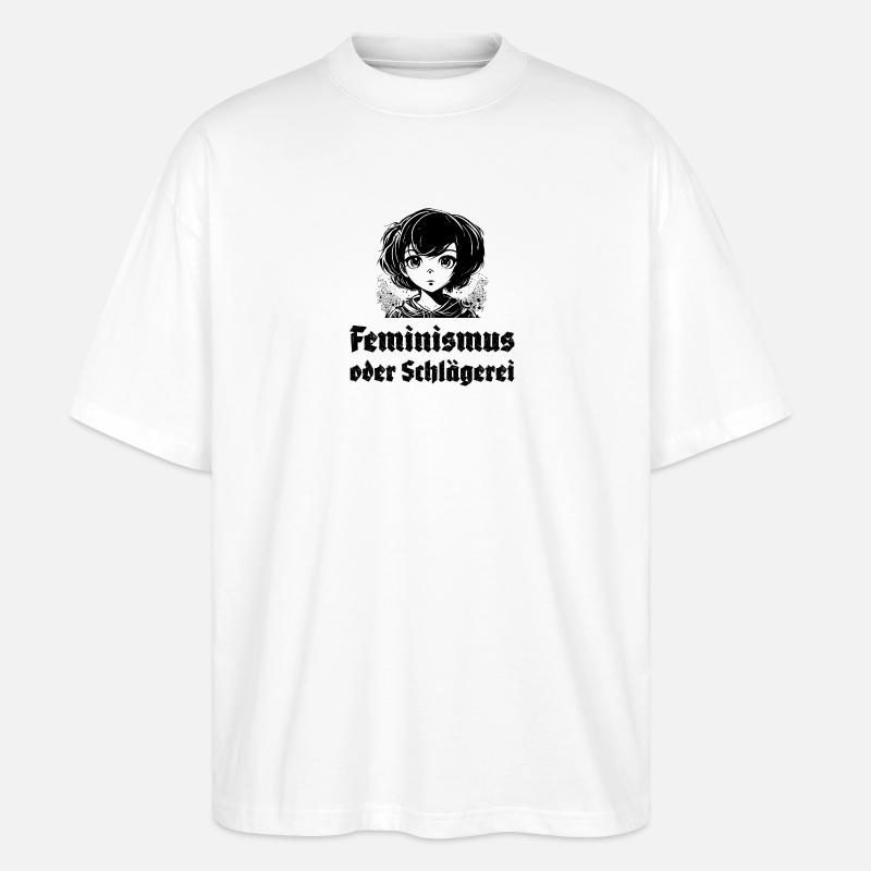 Feminismus oder Schlägerei - Stanley/Stella Oversized Unisex Bio T-Shirt Blaster 2.0 - Weiß