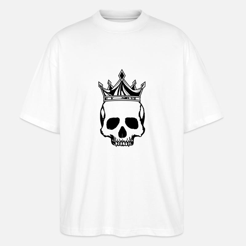 Couronne du roi du crâne - T-shirt bio Blaster 2.0 coupe oversize Stanley/Stella Unisexe - blanc