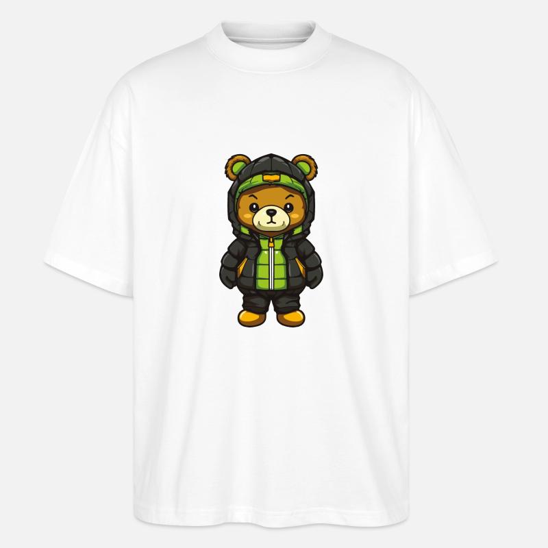 bär comic - Stanley/Stella Oversized Unisex Bio T-Shirt Blaster 2.0 - Weiß