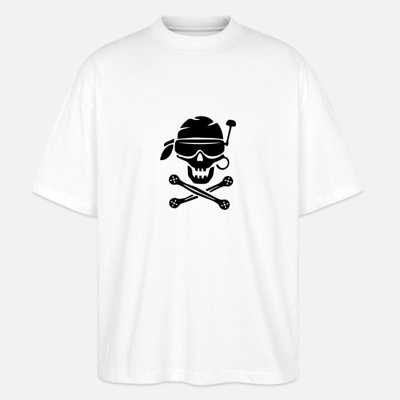 Pirate FPV-Treiber - Stanley/Stella Oversized Unisex Bio T-Shirt Blaster 2.0 - Weiß