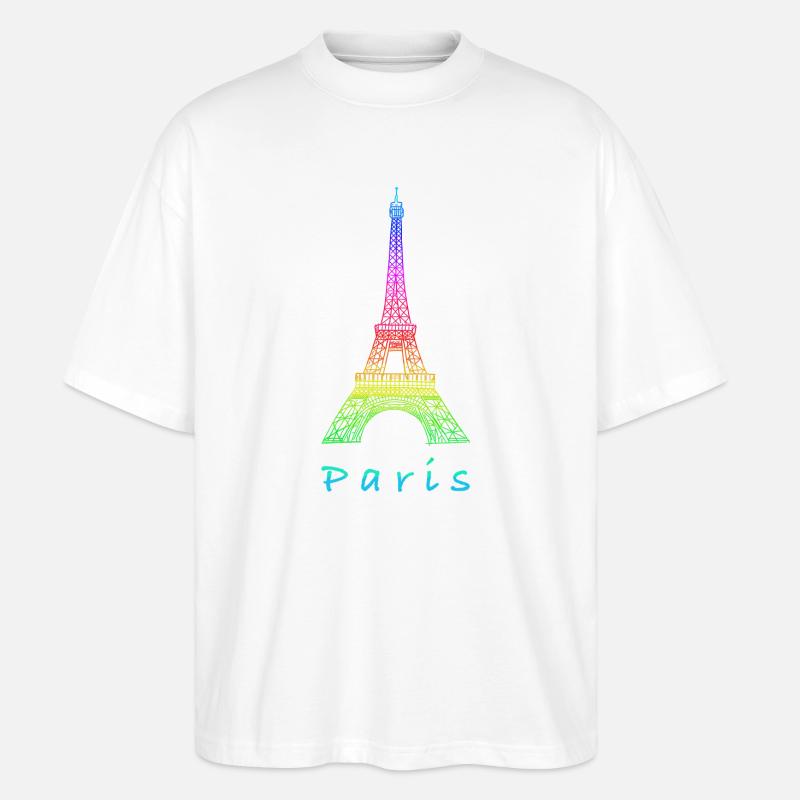 Paris Eiffelturm - Stanley/Stella Oversized Unisex Bio T-Shirt Blaster 2.0 - Weiß