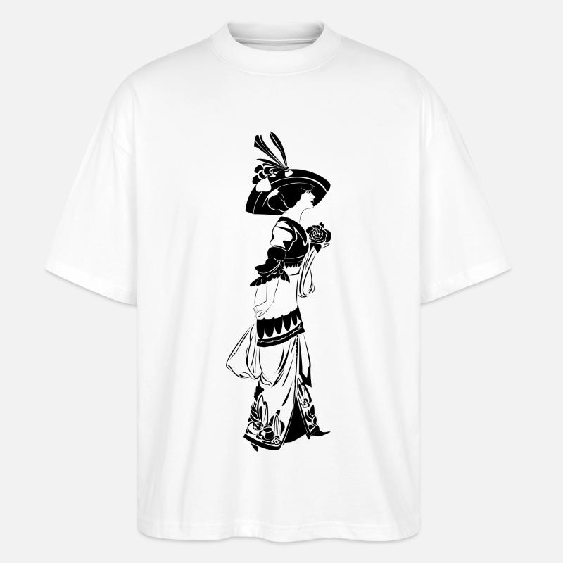 Victorian Elegance mit Blumenmuster - Stanley/Stella Oversized Unisex Bio T-Shirt Blaster 2.0 - Weiß