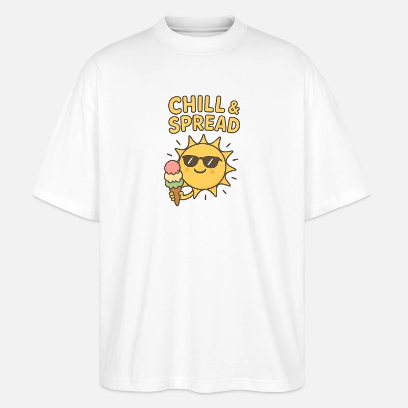 Chill & Spread Sonne Eis Spaß - T-shirt bio Blaster 2.0 coupe oversize Stanley/Stella Unisexe - blanc