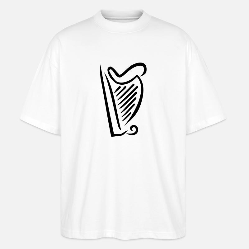 Harfe - Stanley/Stella Oversized Unisex Bio T-Shirt Blaster 2.0 - Weiß