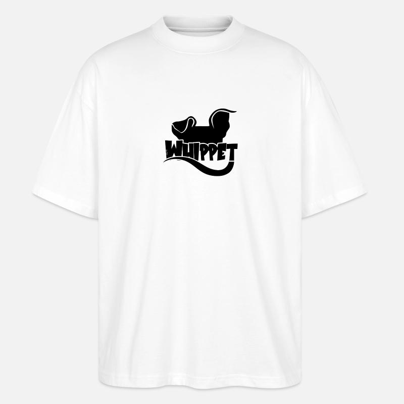 Silhouette Whippet - Schwarz - Stanley/Stella Oversized Unisex Bio T-Shirt Blaster 2.0 - Weiß