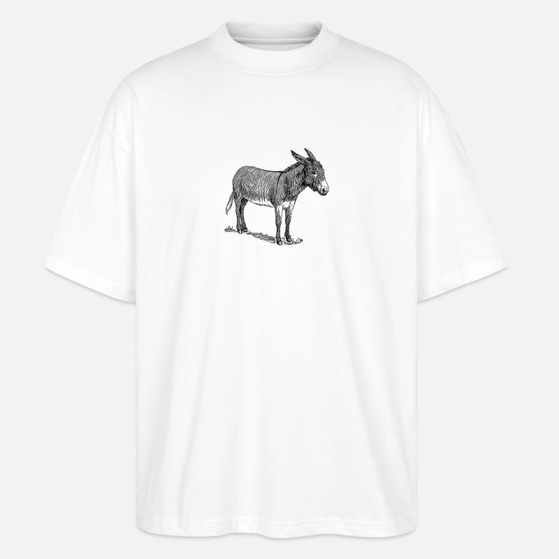donkey mule esel33 - Stanley/Stella Oversized Unisex Bio T-Shirt Blaster 2.0 - Weiß