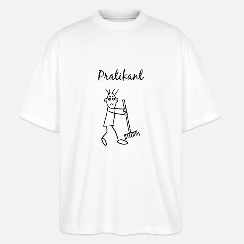 Strichmännchen Praktikant - Stanley/Stella Oversized Unisex Bio T-Shirt Blaster 2.0 - Weiß