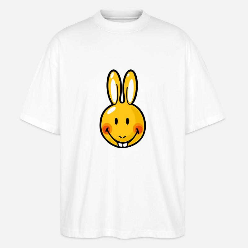 Smiley Rabbit - Stanley/Stella Oversized Unisex Bio T-Shirt Blaster 2.0 - Weiß
