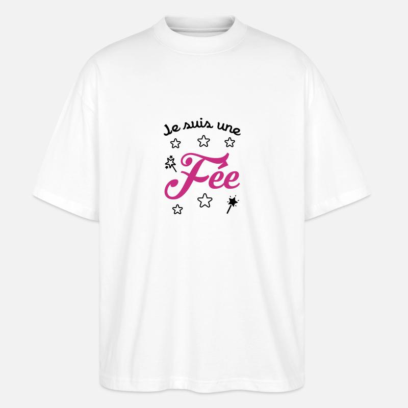 fille / fée / princesse / bébé - T-shirt bio Blaster 2.0 coupe oversize Stanley/Stella Unisexe - blanc