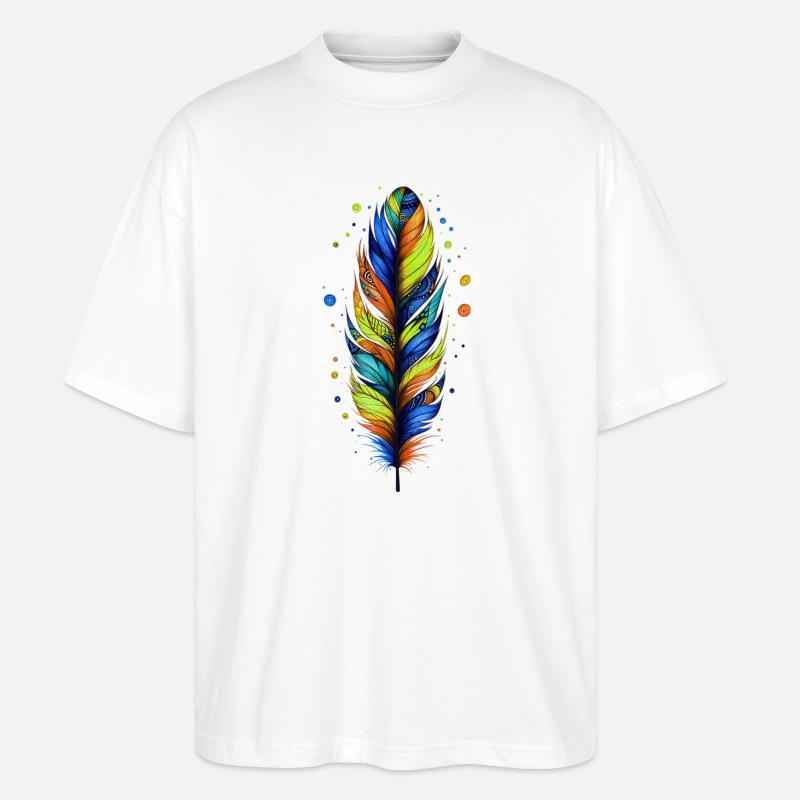 Feder - Stanley/Stella Oversized Unisex Bio T-Shirt Blaster 2.0 - Weiß