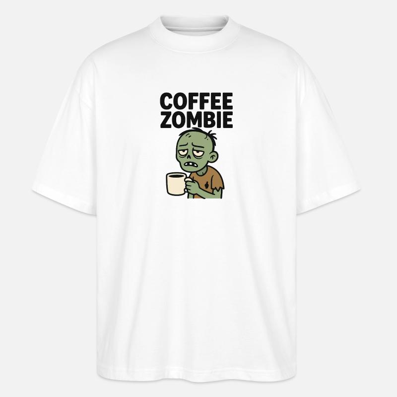 Zombie du café - T-shirt bio Blaster 2.0 coupe oversize Stanley/Stella Unisexe - blanc