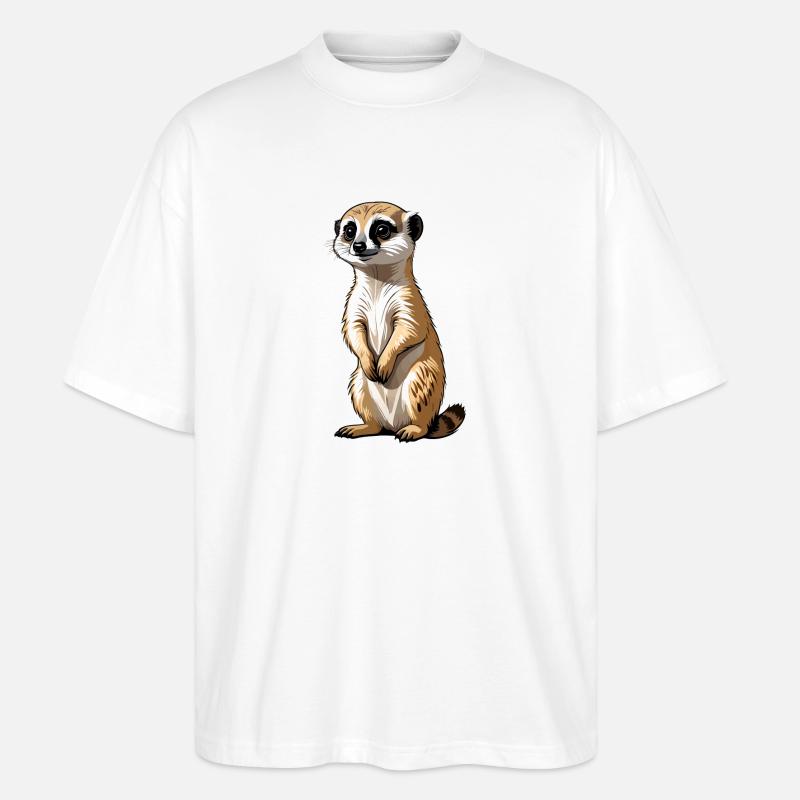 Erdmännchen Niedlich Illustration - Stanley/Stella Oversized Unisex Bio T-Shirt Blaster 2.0 - Weiß