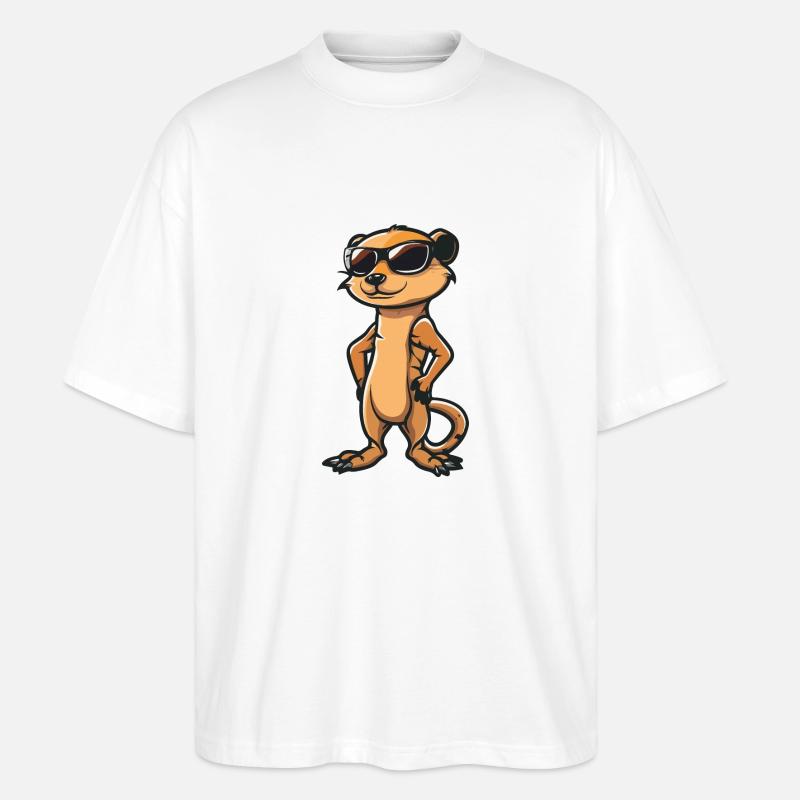 Suricate Bande Dessinée Cool - T-shirt bio Blaster 2.0 coupe oversize Stanley/Stella Unisexe - blanc