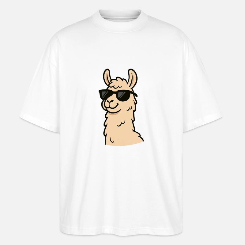 Llama Cool Comic - Stanley/Stella Oversized Unisex Organic T-shirt Blaster 2.0 - white