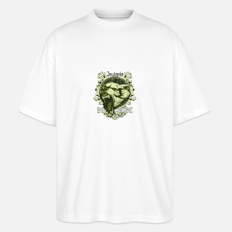 insignia wolf canis lupus - Stanley/Stella Oversized Unisex Bio T-Shirt Blaster 2.0 - Weiß