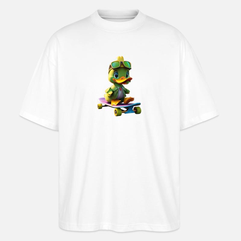 Skating Duck 2 - Stanley/Stella Oversized Unisex Bio T-Shirt Blaster 2.0 - Weiß