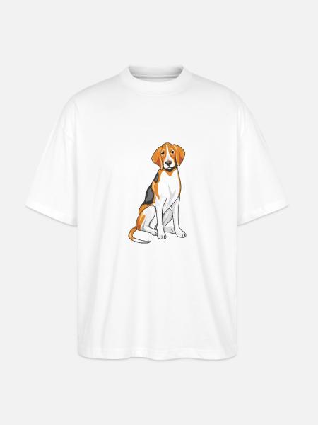 Sitting foxhound - Stanley/Stella Oversized Unisex Organic T-shirt Blaster 2.0 - white