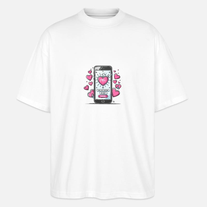 My Heart Recharging - Stanley/Stella Oversized Unisex Organic T-shirt Blaster 2.0 - white
