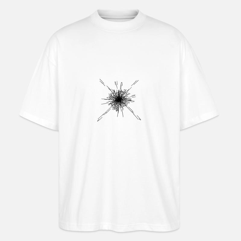 Mandala Explosion Linien Muster - Stanley/Stella Oversized Unisex Bio T-Shirt Blaster 2.0 - Weiß