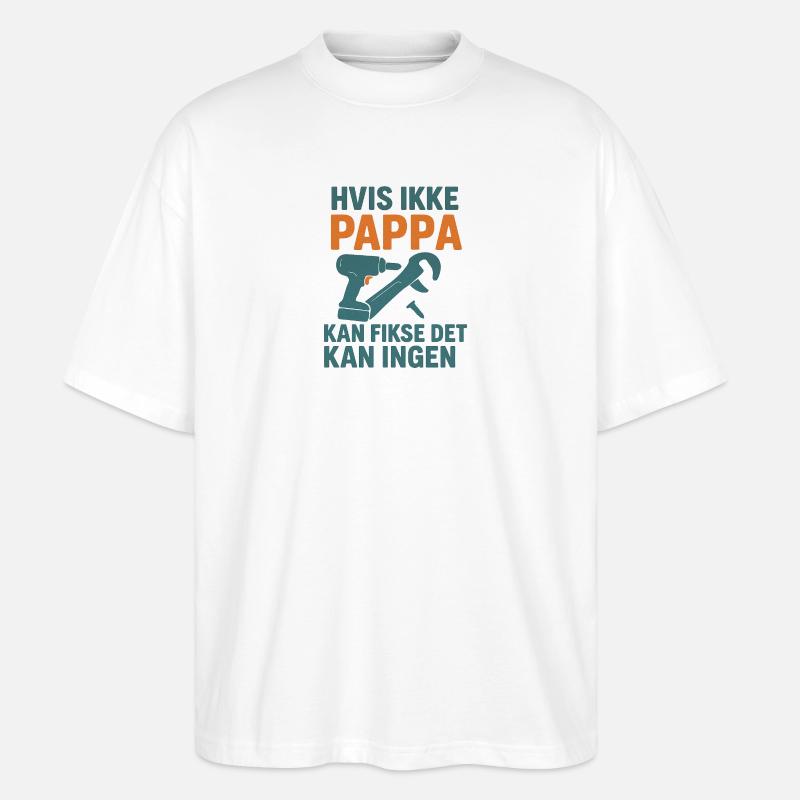 Memory Design with Tools Motif - Stanley/Stella Oversized Unisex Organic T-shirt Blaster 2.0 - white