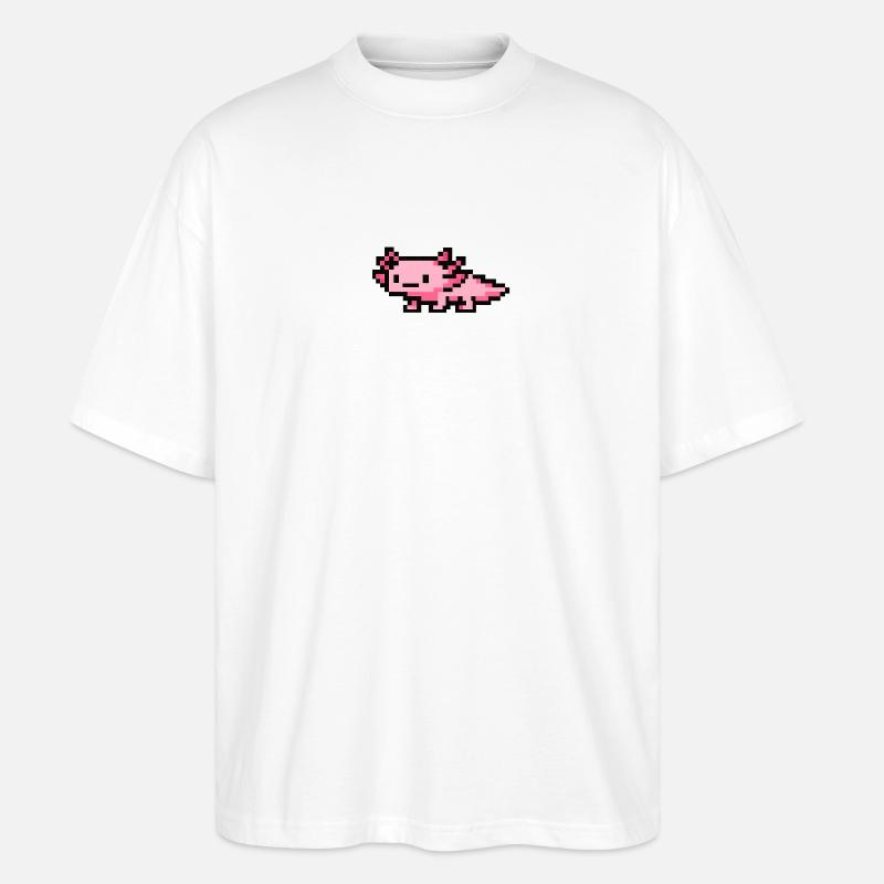 Pixelated Pink Pixel Art Axolotl - Stanley/Stella Oversized Unisex Bio T-Shirt Blaster 2.0 - Weiß