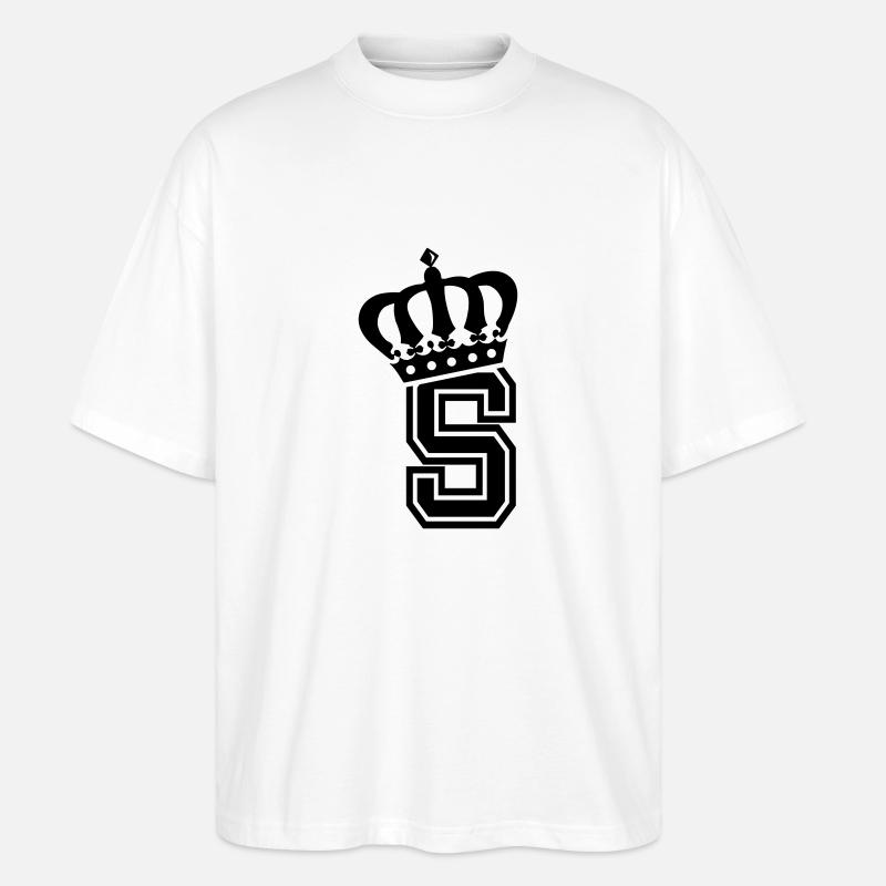 Buchstabe S - Stanley/Stella Oversized Unisex Bio T-Shirt Blaster 2.0 - Weiß