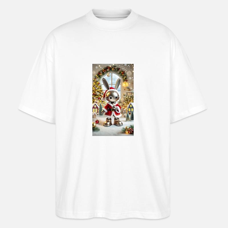 Weihnachtshase - Stanley/Stella Oversized Unisex Bio T-Shirt Blaster 2.0 - Weiß