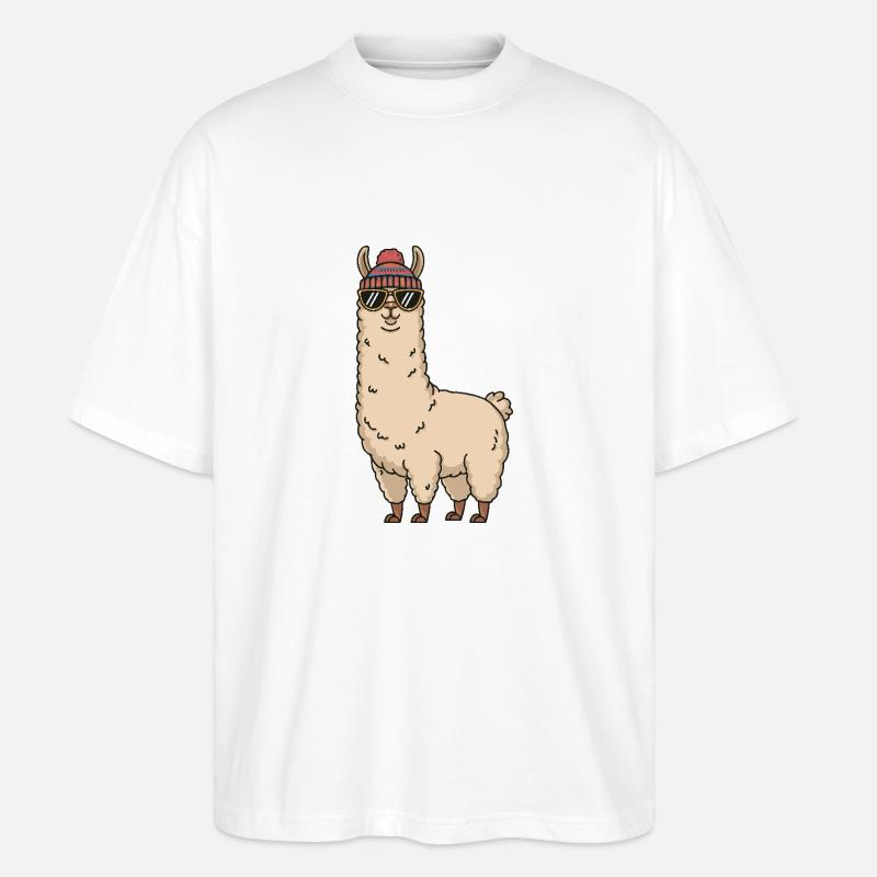cooles Lama lover Geschenk Alpaka Peru Mexiko - Stanley/Stella Oversized Unisex Bio T-Shirt Blaster 2.0 - Weiß