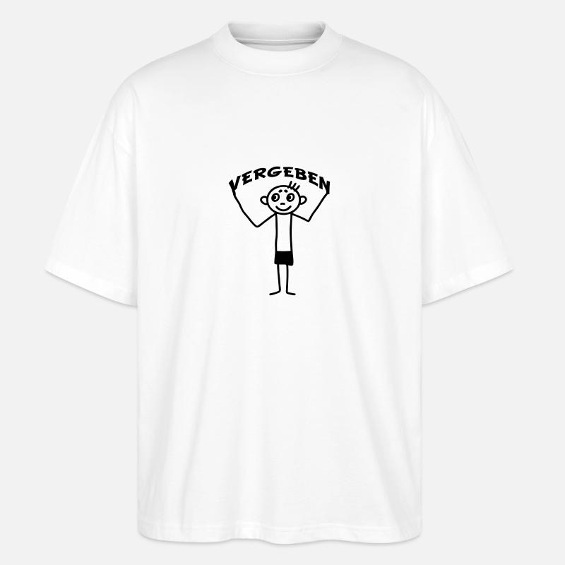 Strichmännchen vergeben - Stanley/Stella Oversized Unisex Bio T-Shirt Blaster 2.0 - Weiß