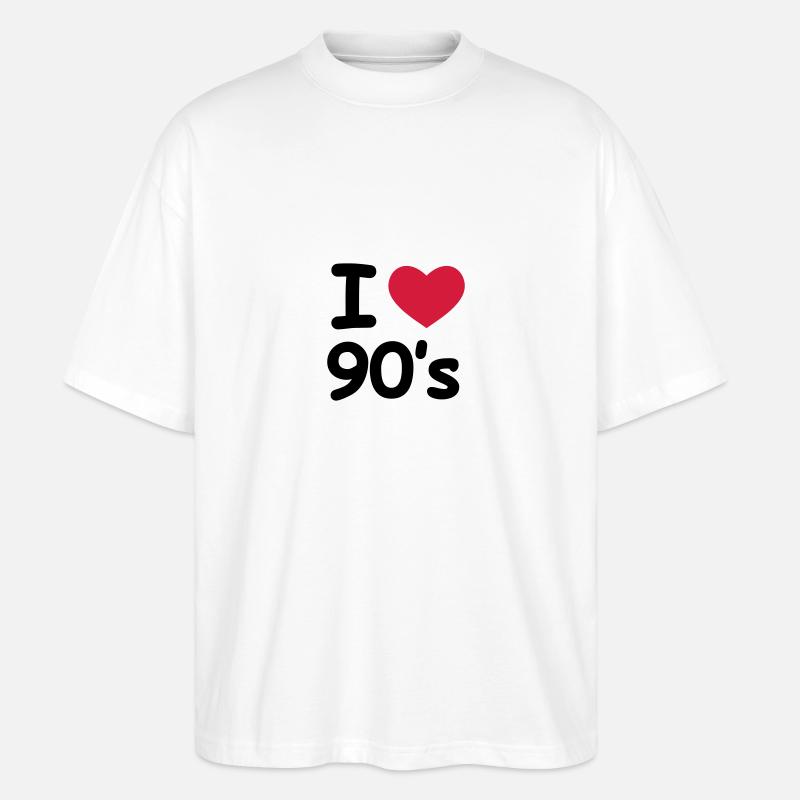 I Love 90's - Stanley/Stella Oversized Unisex Bio T-Shirt Blaster 2.0 - Weiß