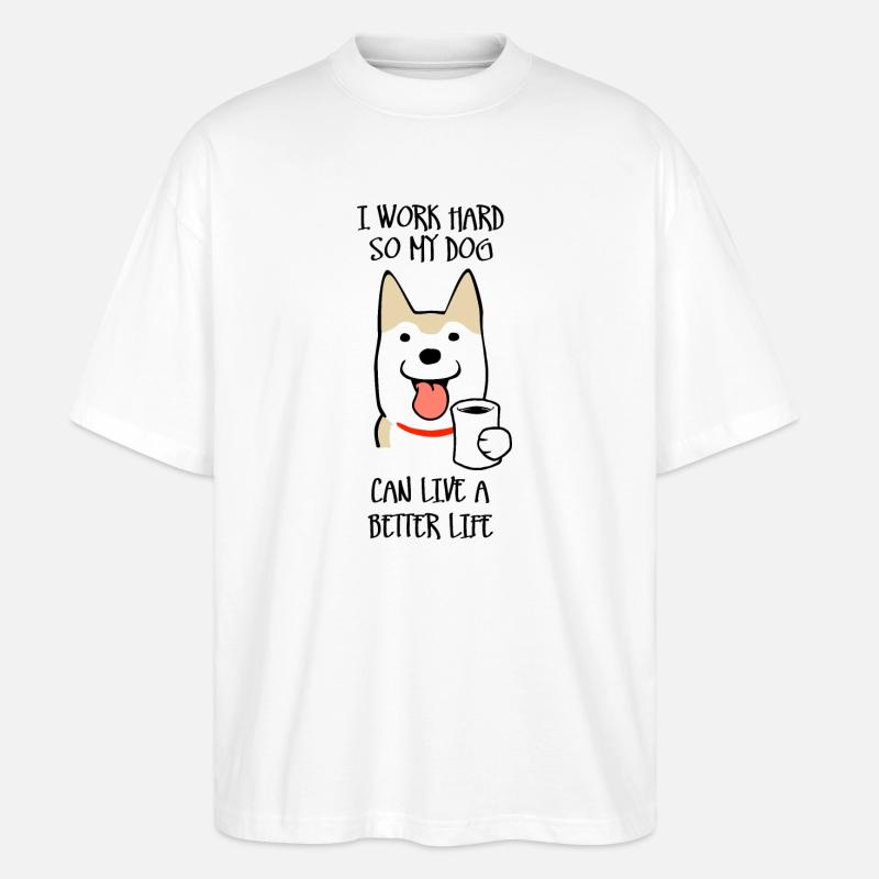 Ich arbeite hart - Stanley/Stella Oversized Unisex Bio T-Shirt Blaster 2.0 - Weiß