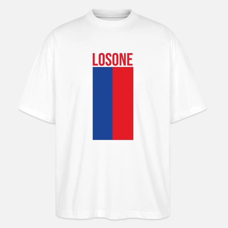 Minimalist Losone Flag Design - Stanley/Stella Oversized Unisex Bio T-Shirt Blaster 2.0 - Weiß