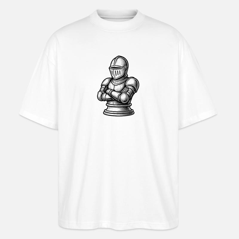 Starker Ritter im Gravur-Stil - Stanley/Stella Oversized Unisex Bio T-Shirt Blaster 2.0 - Weiß