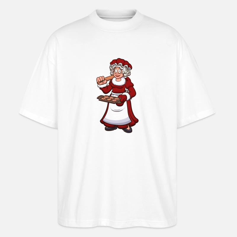 Mère Noël avec des biscuits - T-shirt bio Blaster 2.0 coupe oversize Stanley/Stella Unisexe - blanc