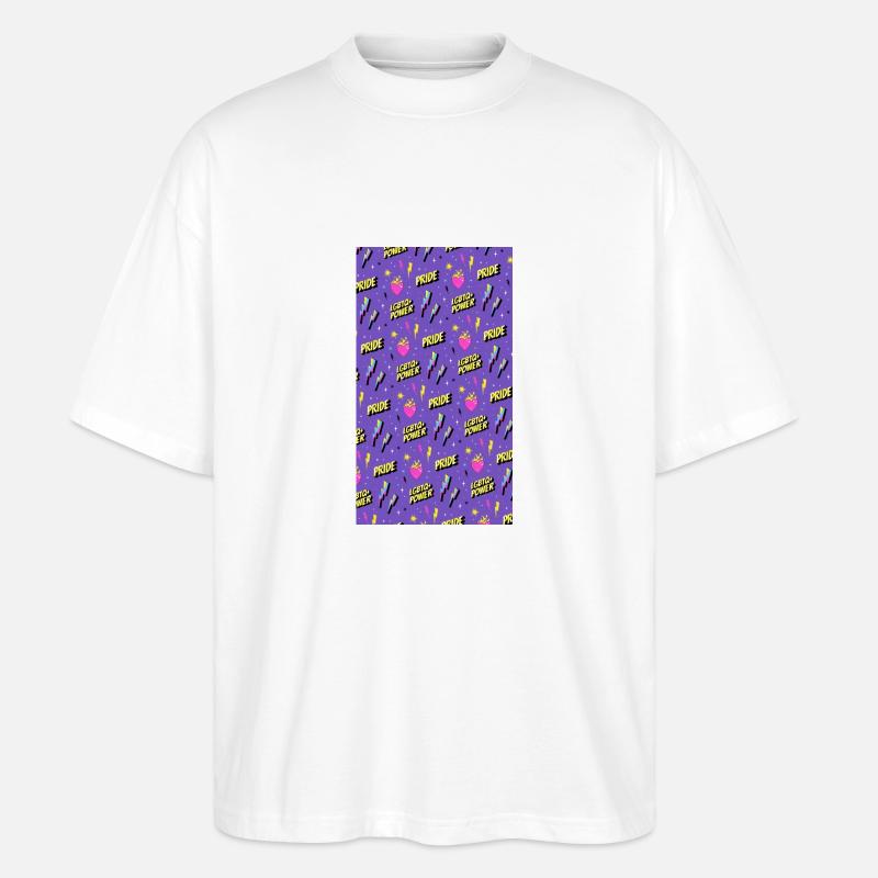 LGBTIQ Pride Month Pattern - Stanley/Stella Oversized Unisex Bio T-Shirt Blaster 2.0 - Weiß