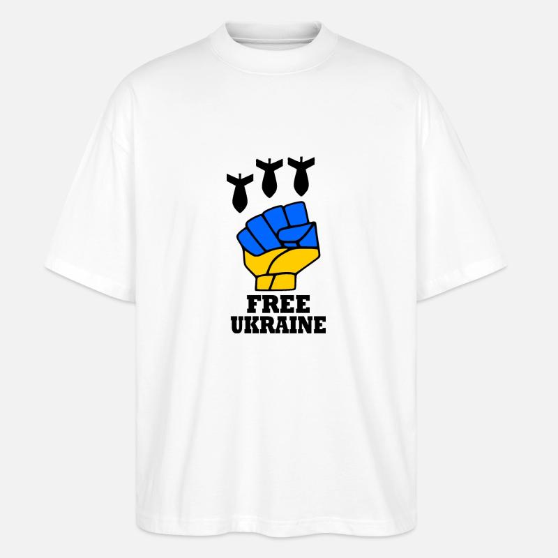 Ukraine - Stanley/Stella Oversized Unisex Bio T-Shirt Blaster 2.0 - Weiß
