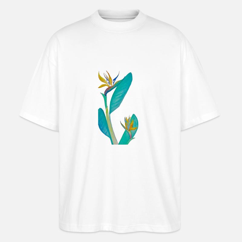 Paradiesvogel-Pflanze - Stanley/Stella Oversized Unisex Bio T-Shirt Blaster 2.0 - Weiß