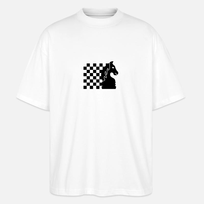 schach_pferd_b_1c - Stanley/Stella Oversized Unisex Bio T-Shirt Blaster 2.0 - Weiß