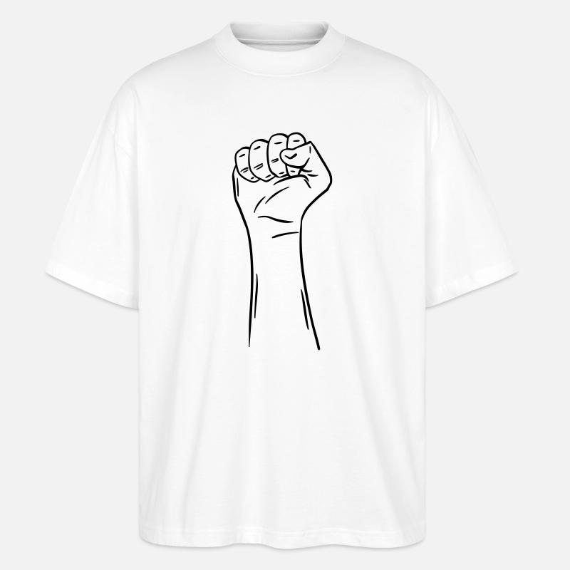 main poing 2 / poing / combat / protestation - T-shirt bio Blaster 2.0 coupe oversize Stanley/Stella Unisexe - blanc