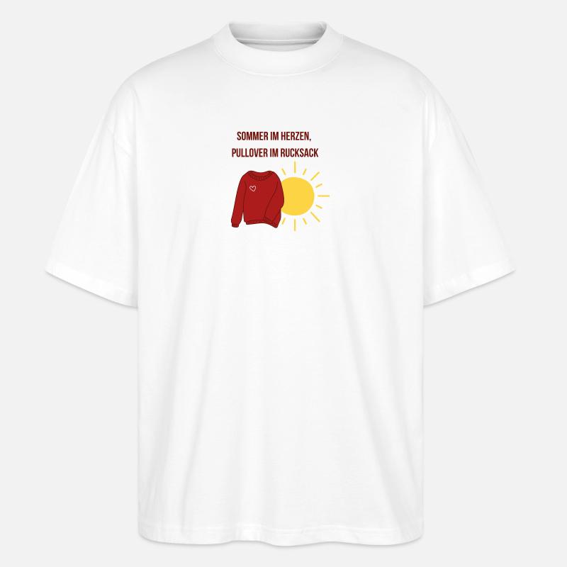 L’été dans le cœur, pull dans le sac à dos - T-shirt bio Blaster 2.0 coupe oversize Stanley/Stella Unisexe - blanc